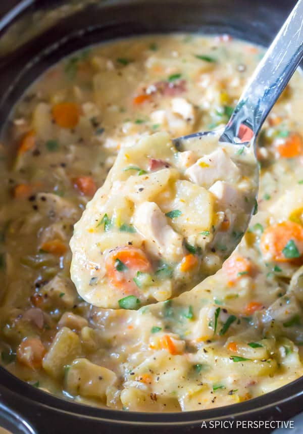 Slow Cooker Chicken Breast Recipes Healthy
 Healthy Slow Cooker Chicken Potato Soup VIDEO A Spicy