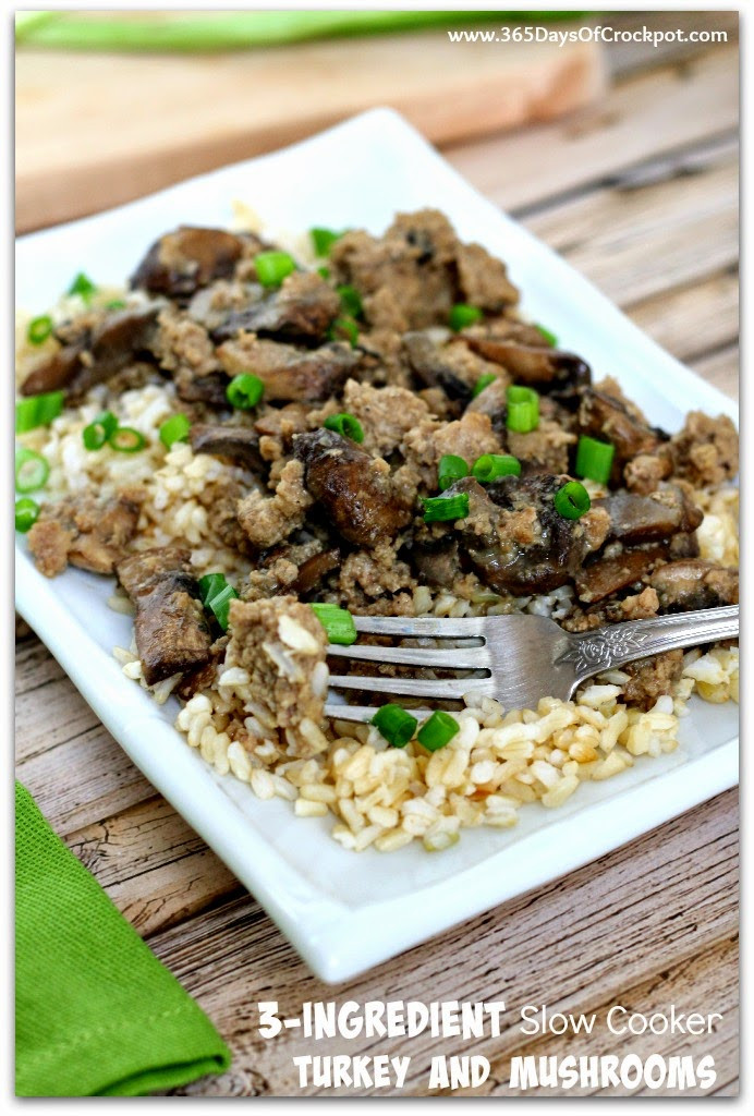 Slow Cooker Ground Beef Recipes Healthy
 3 Ingre nt Slow Cooker Ground Turkey and Mushrooms So