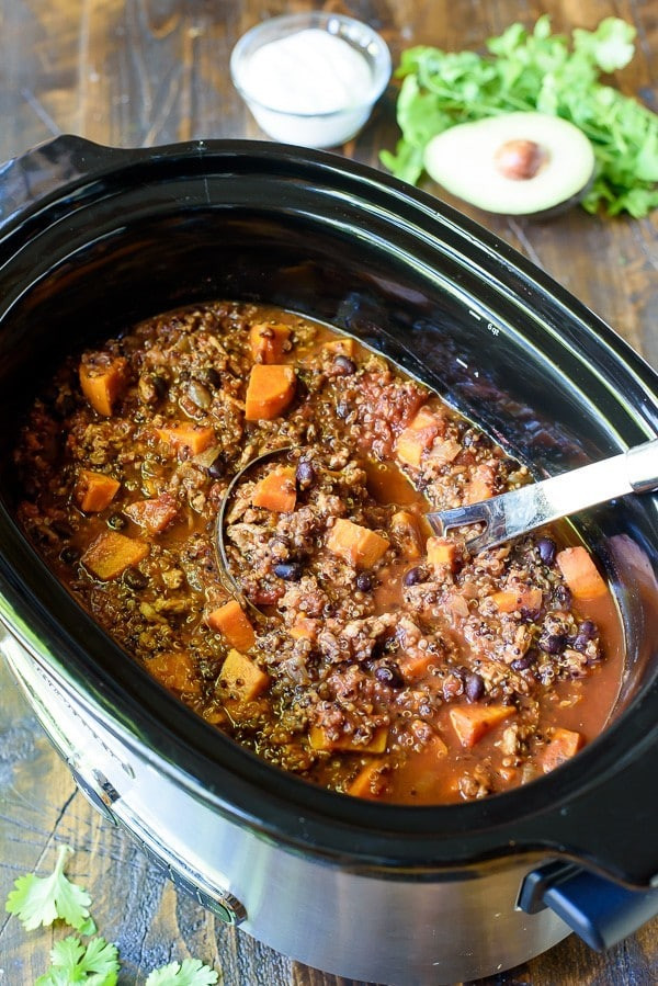 Slow Cooker Sweet Potato Recipes Healthy
 Slow Cooker Turkey Quinoa Chili with Sweet Potatoes