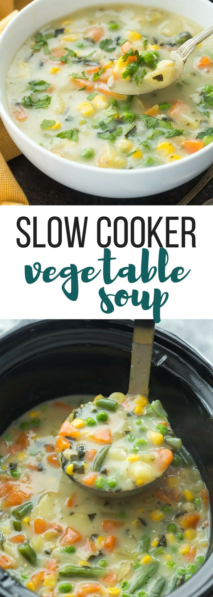 Slow Cooker Vegetable Soup Recipes Healthy
 This Slow Cooker Creamy Ve able Soup is a hearty