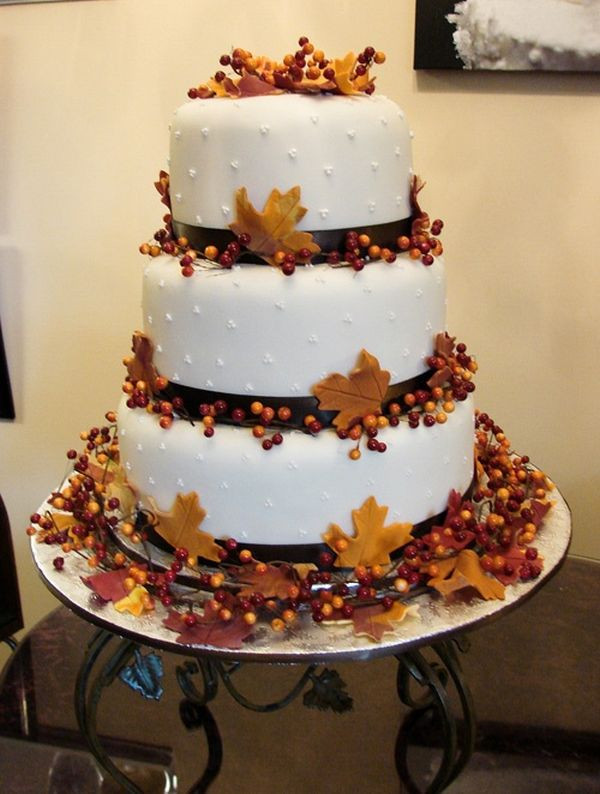 Small Fall Wedding Cakes
 31 Cake Ideas For Fall Weddings