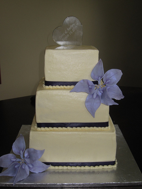 Small Square Wedding Cakes
 3 tier Wedding Cake with Lilies