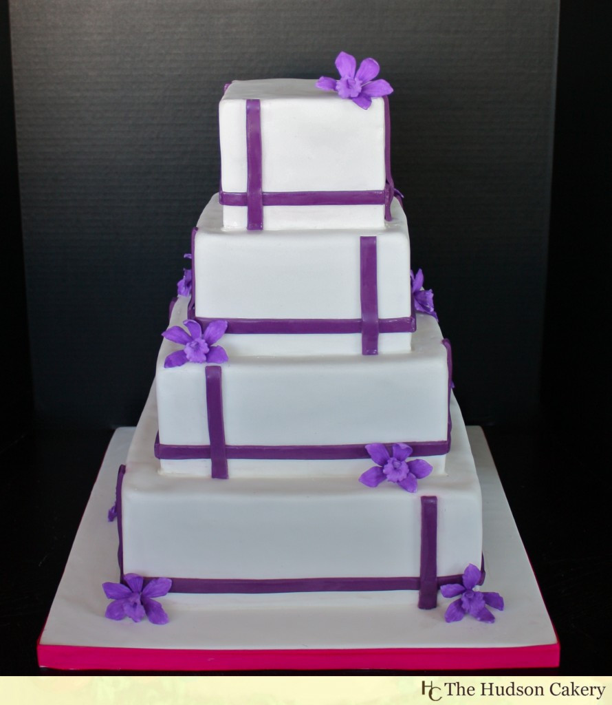 Small Square Wedding Cakes
 Square Orchid Wedding Cake