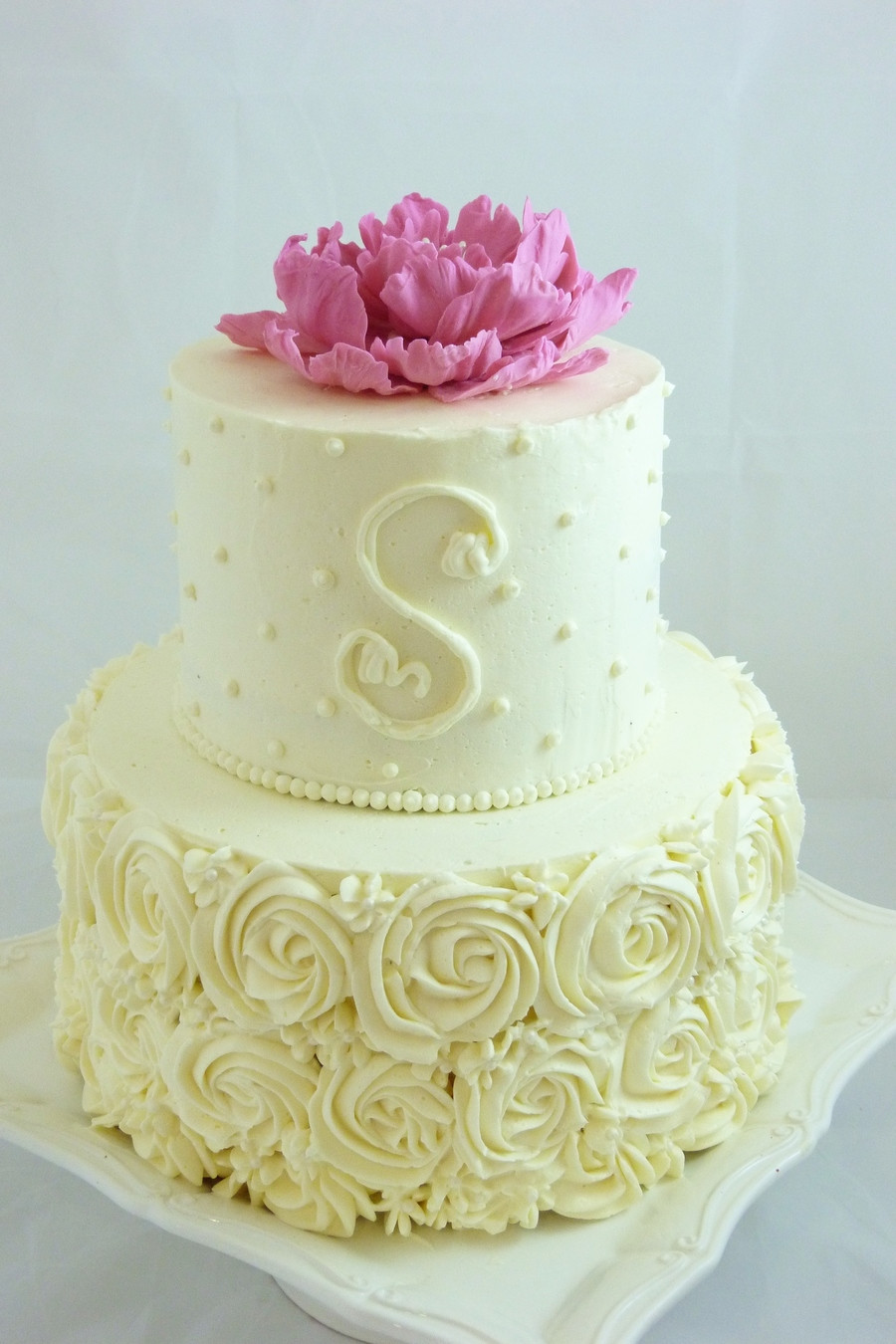 Small Wedding Cakes Pictures
 Buttercream Decorated Small Wedding Cake With Piped Roses