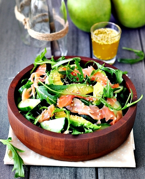 Smoked Salmon Salad Recipes Healthy
 Smoked Salmon Avocado and Rocket Arugula Salad Fuss