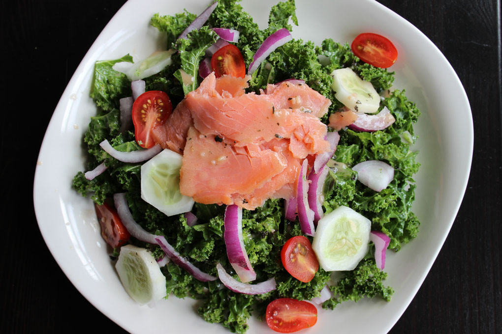 Smoked Salmon Salad Recipes Healthy
 Kale & Smoked Salmon Salad