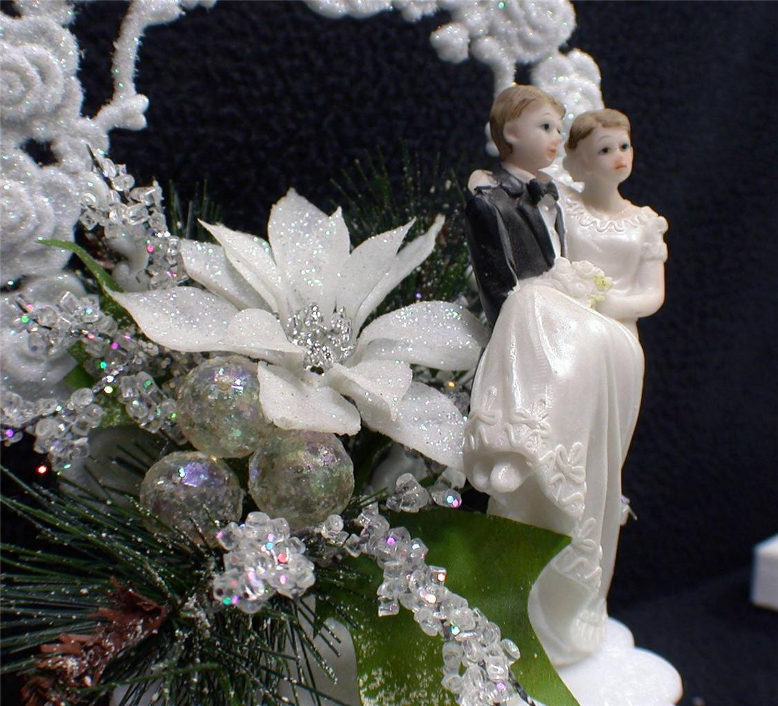 Snow White Wedding Cake Toppers
 Christmas Winter Wonderland Sparkle Snow White Wedding