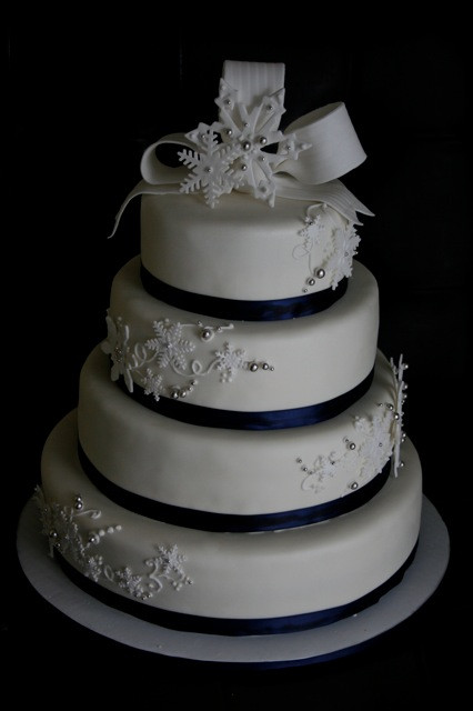 Snowflakes Wedding Cakes
 Cakes by Jyl Snowflake Wedding Cake & Snowflake Cupcakes