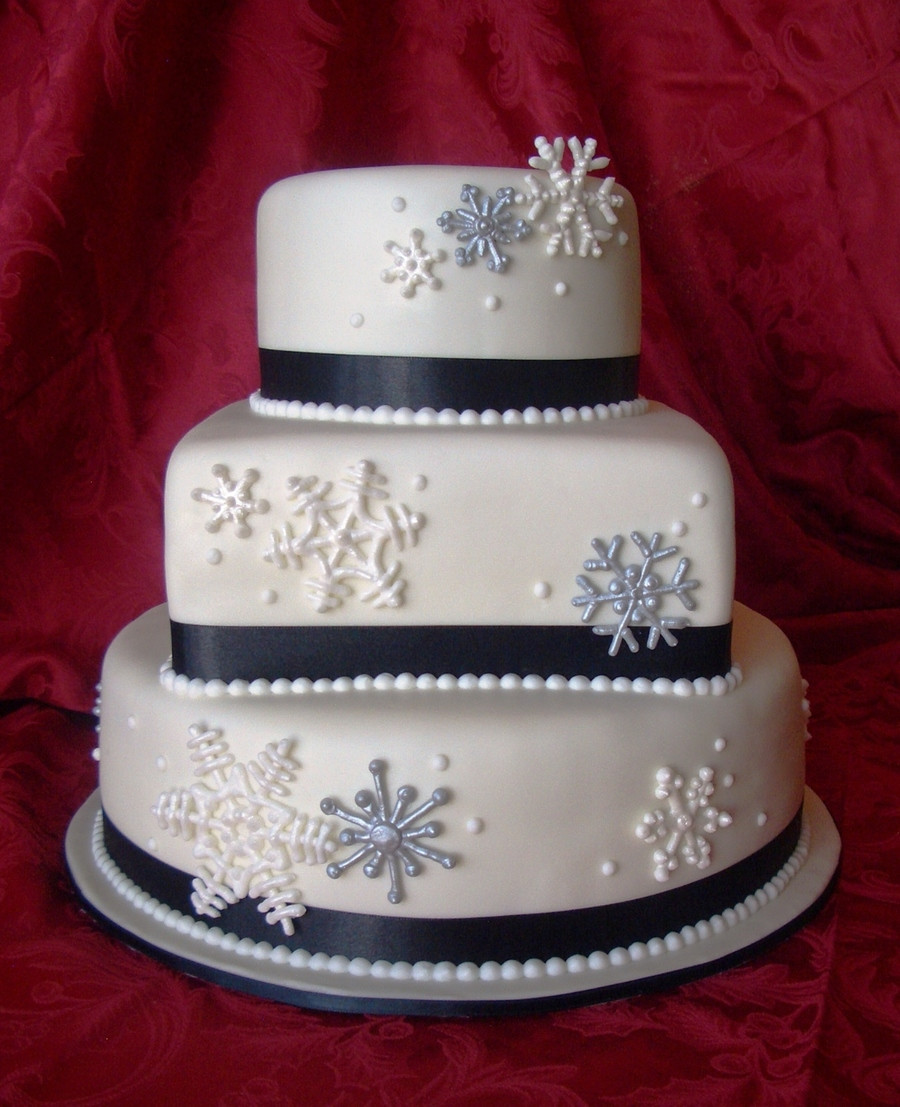 Snowflakes Wedding Cakes
 Silver And Pearl Snowflakes CakeCentral