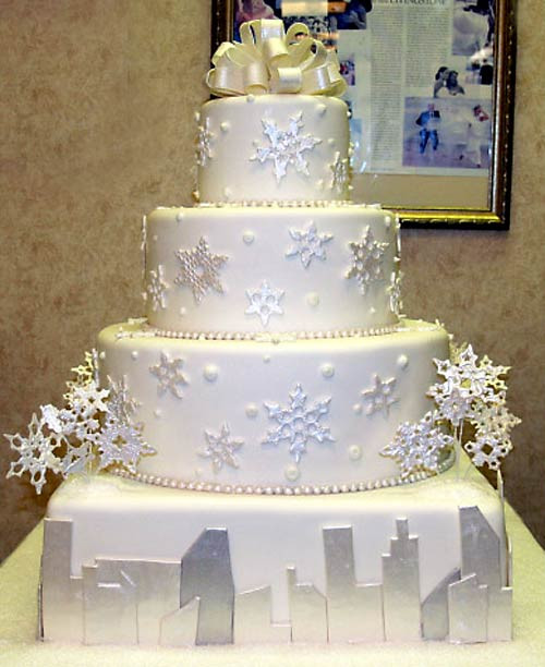 Snowflakes Wedding Cakes
 Snowflake Wedding Cake Designs