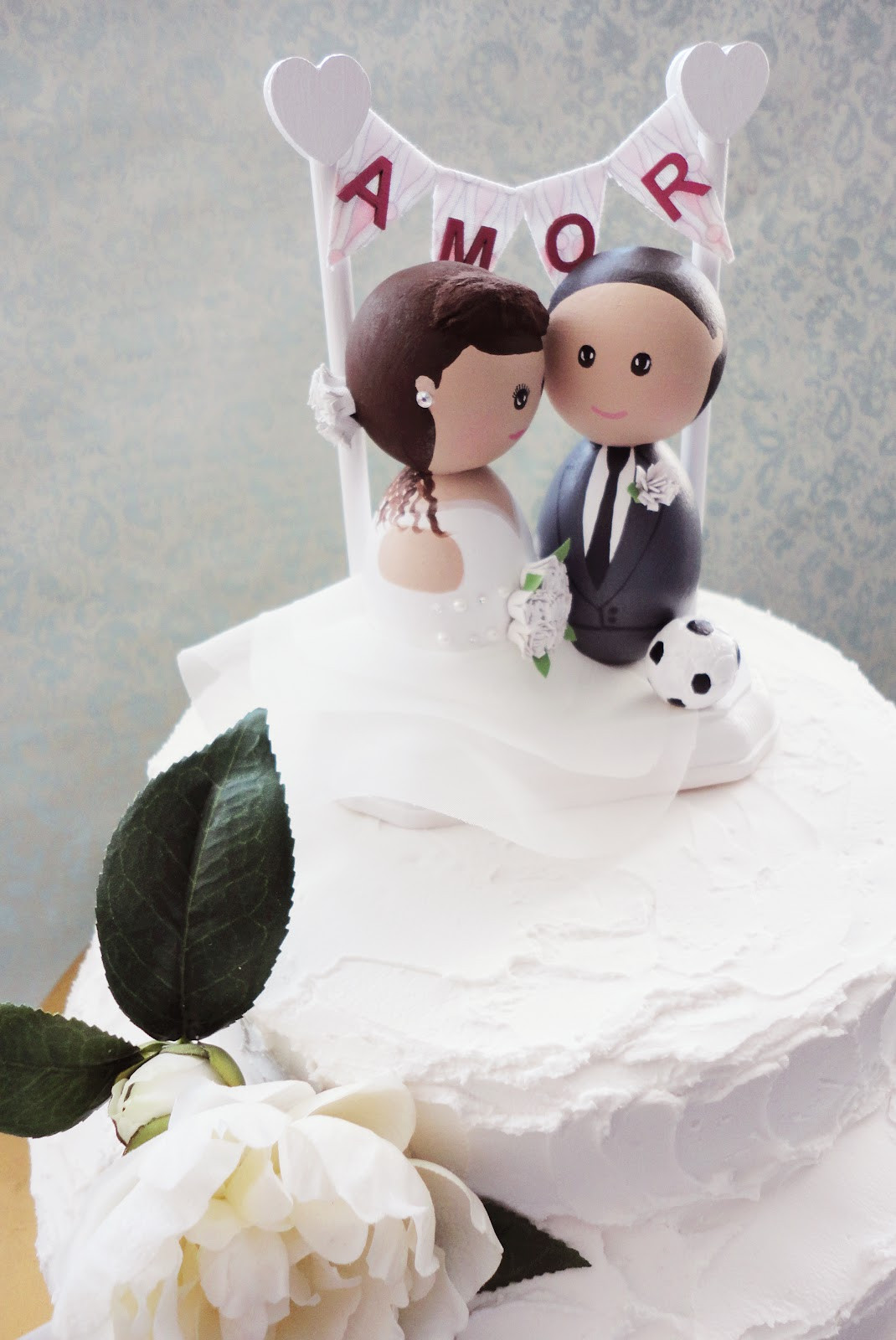 Soccer Wedding Cakes
 DSMeeBee Soccer Wedding Cake Topper with a Custom AMOR