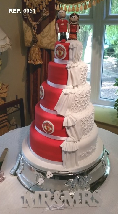 Soccer Wedding Cakes
 Football half and half Wedding Cakes