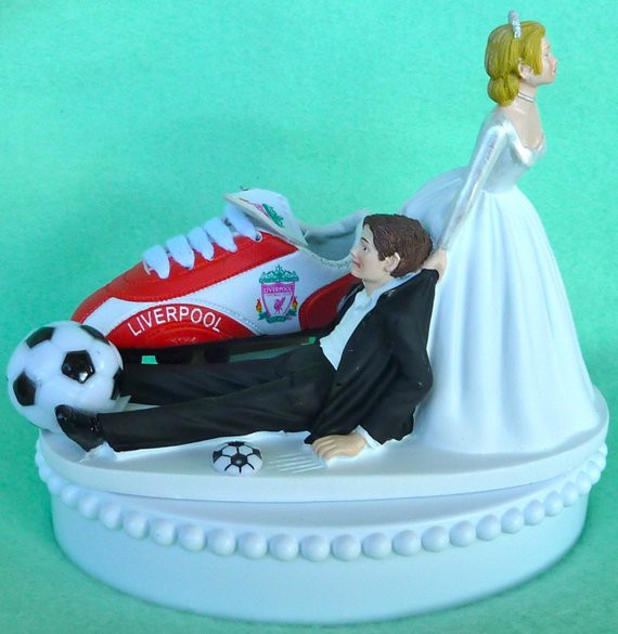 Soccer Wedding Cakes
 Wedding Cake Topper Liverpool F C Football Club Soccer Themed