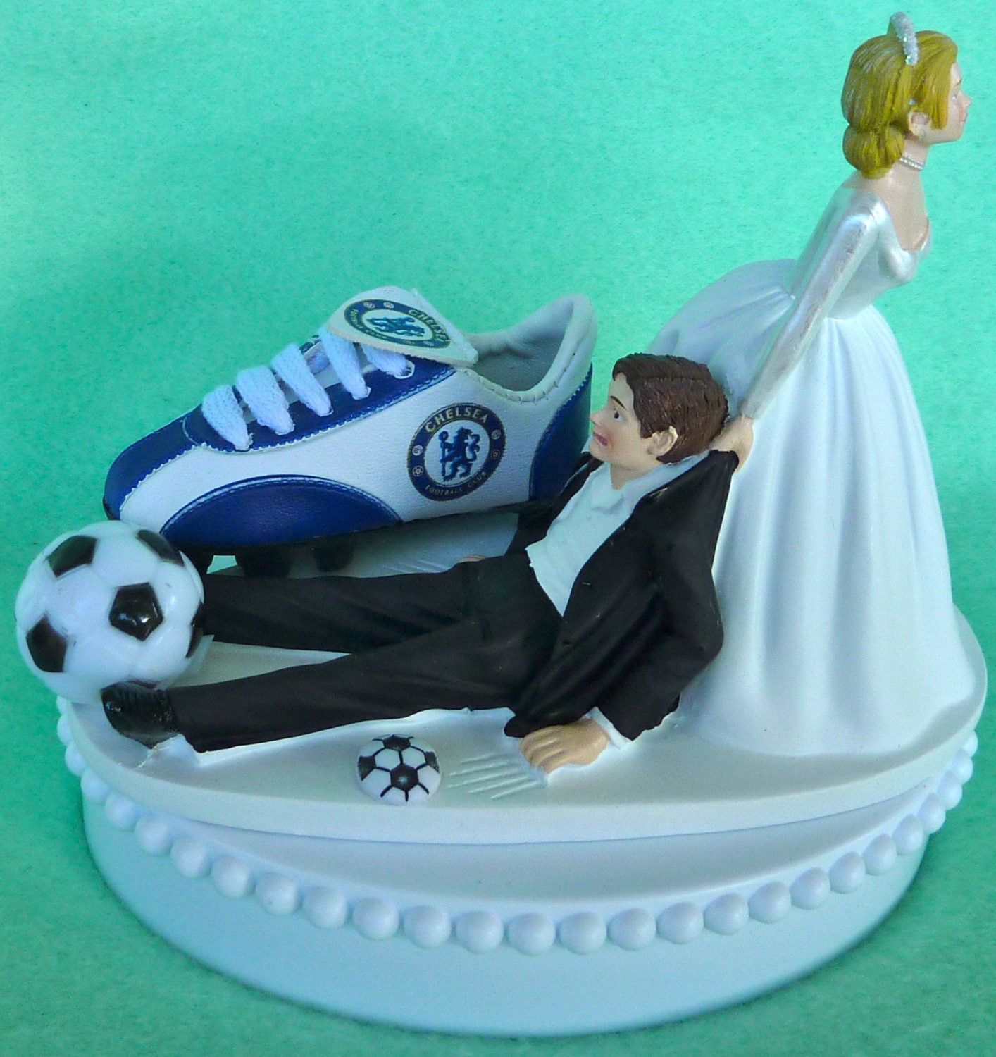 Soccer Wedding Cakes
 Wedding Cake Topper Chelsea Football Club FC Soccer Themed