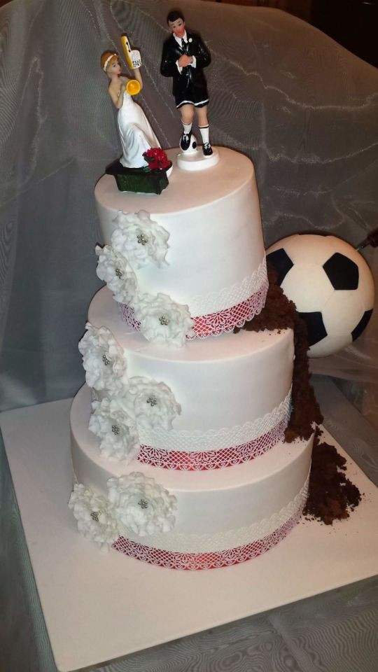 Soccer Wedding Cakes
 Football wedding cake cake by Tirki CakesDecor