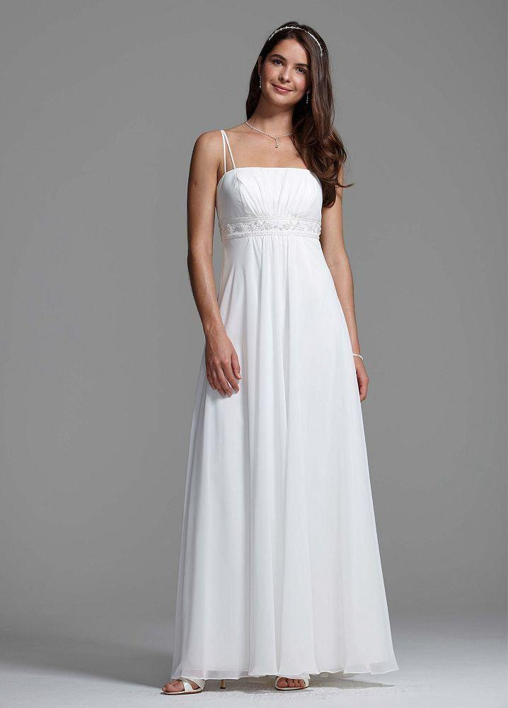 Spaghetti Strap A Line Wedding Dress
 Modern Wedding Dresses White Spaghetti Strap Chiffon A