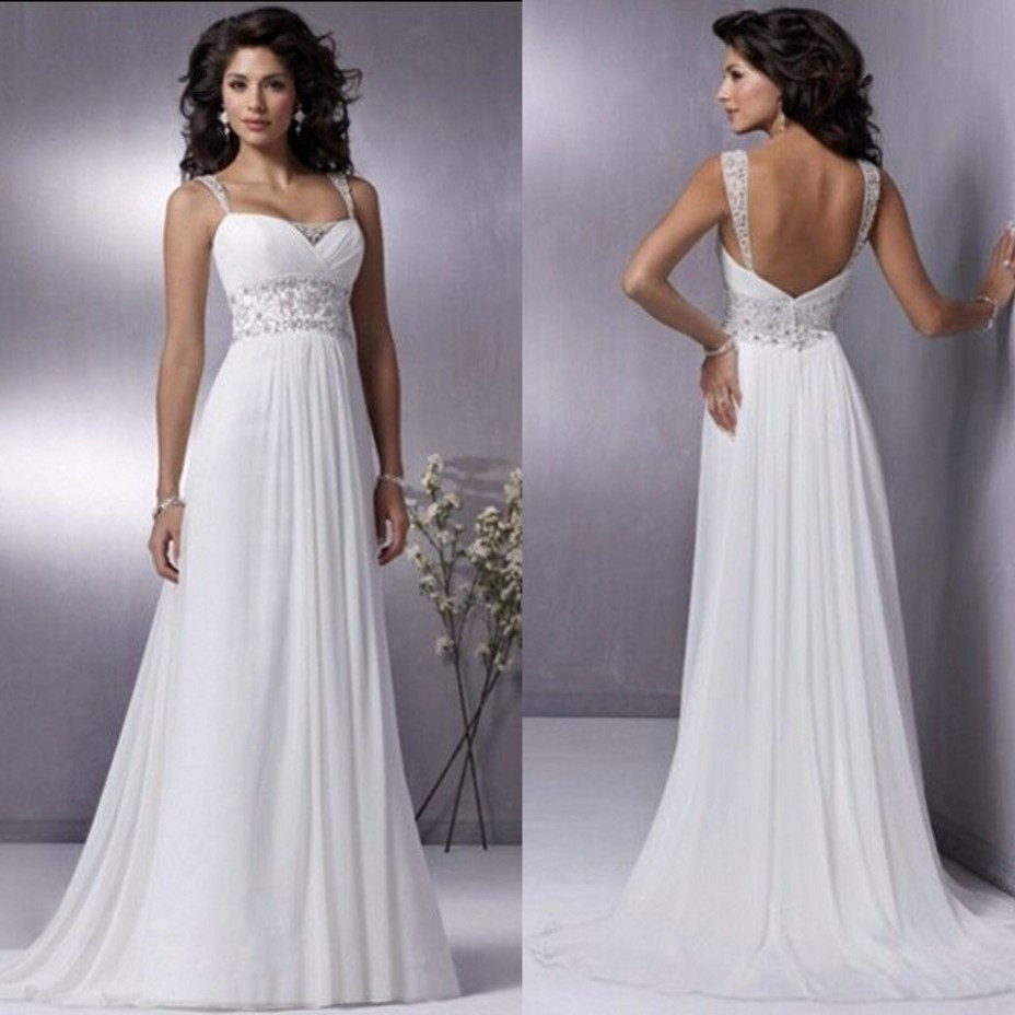 Spaghetti Strap Backless Wedding Dress
 2016 Beach Modest Bridal Dresses Actual Image y