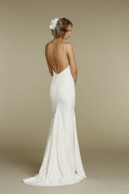 Spaghetti Strap Low Back Wedding Dress
 242 best Backless Bridal Gowns images on Pinterest
