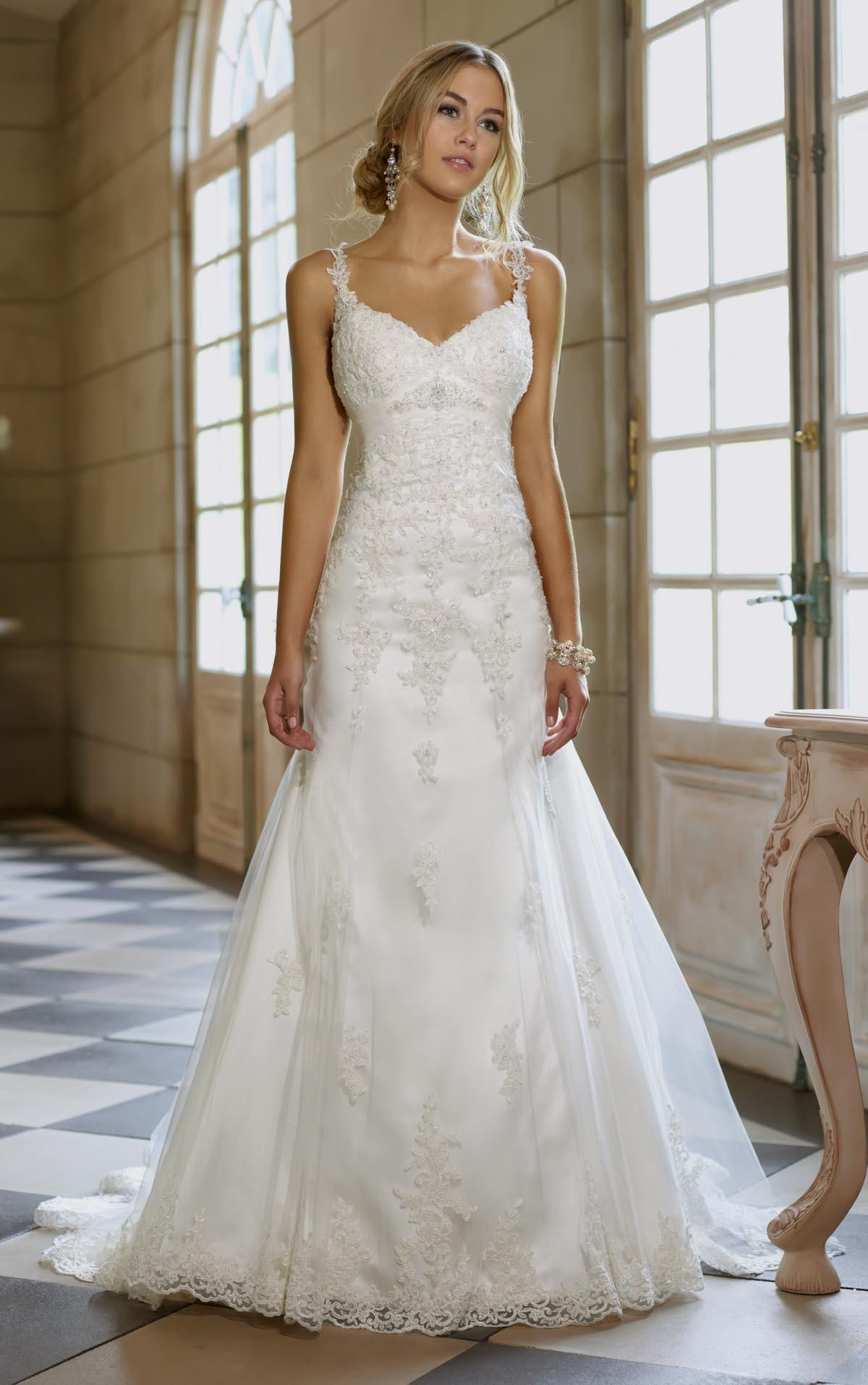 Spaghetti Strap Wedding Gown
 a line wedding dress with lace straps Naf Dresses