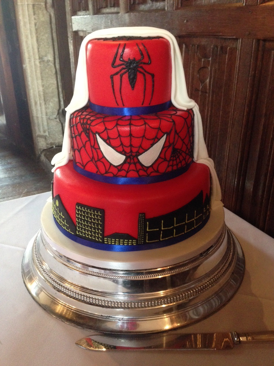 Spiderman Wedding Cakes
 Hidden Spiderman Wedding Cake