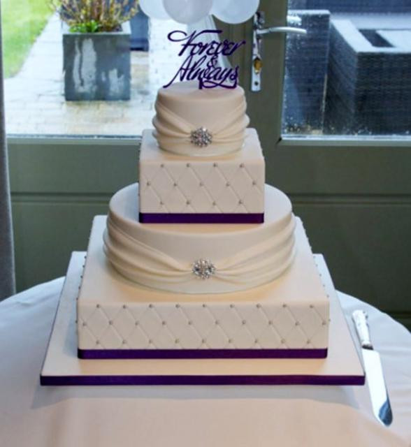 Square And Round Wedding Cakes
 Elegant Round & Square Wedding Cake wiht Forever & Always