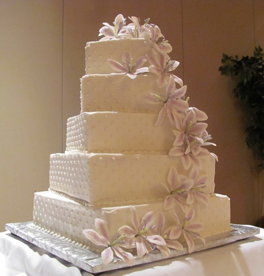 Square Tiered Wedding Cakes
 5 Tier Square Wedding Cake CakeCentral