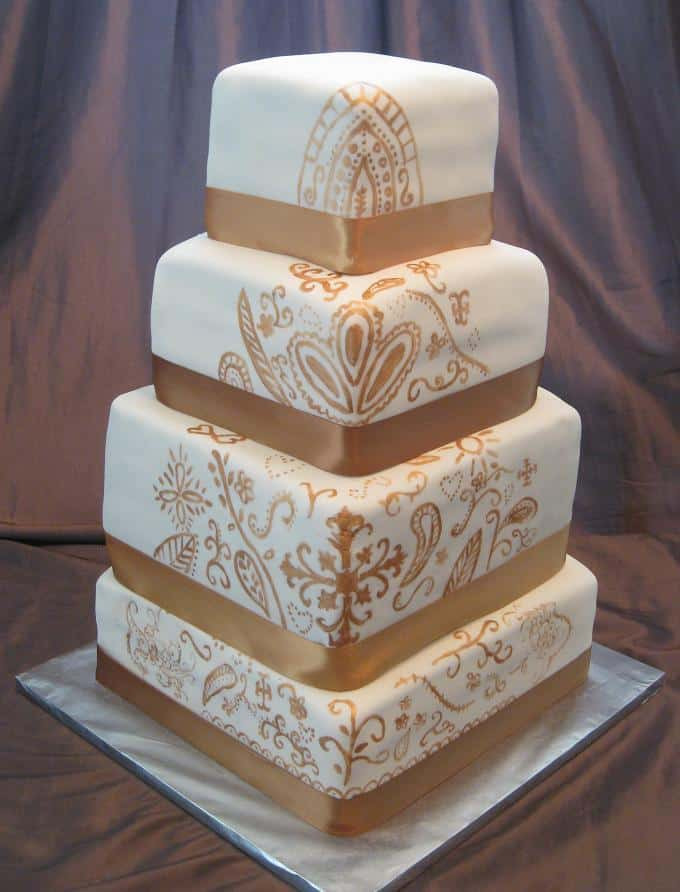 Square Wedding Cakes Pictures
 Top 33 Fantastic Henna Wedding Cake Designs SheIdeas