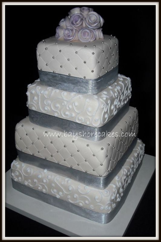 Square Wedding Cakes Pictures
 e Stop Wedding Square White Wedding Cakes