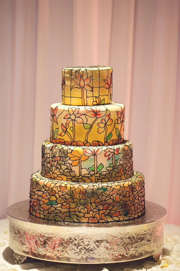 Stained Glass Wedding Cakes
 Pastel Stained Glass Wedding Cake