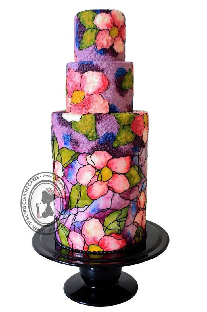 Stained Glass Wedding Cakes
 Signature Stained Glass Wedding Cakes from Queen of Hearts