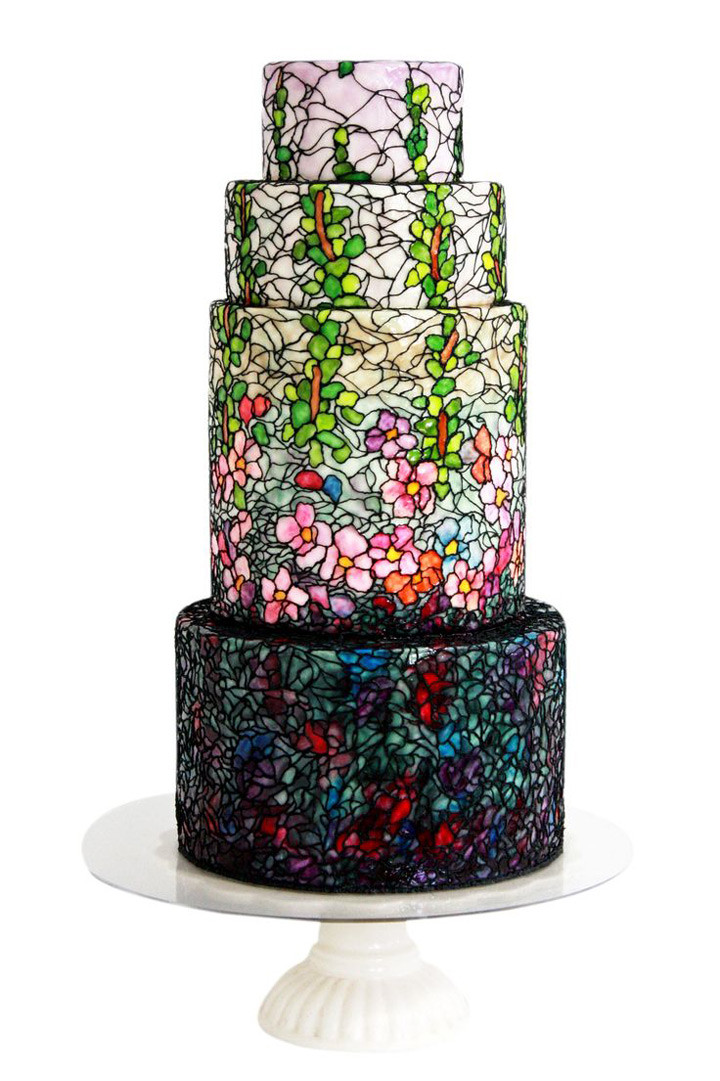 Stained Glass Wedding Cakes
 Signature Stained Glass Wedding Cakes from Queen of Hearts