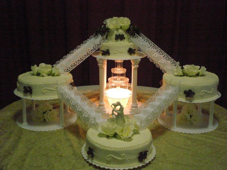 Staircase Wedding Cakes
 Fountain staircase Wedding Cake CakeCentral