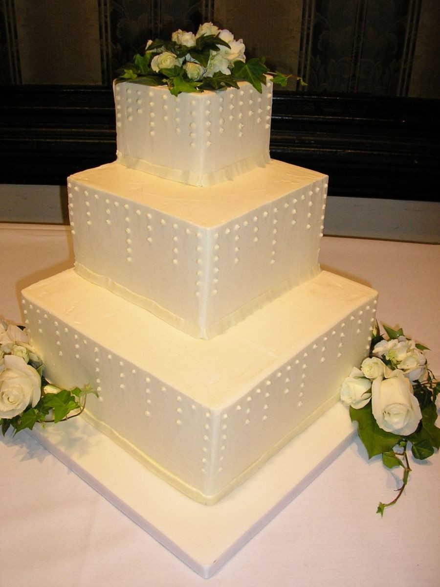 Staircase Wedding Cakes
 Staircase Wedding Cake With Swiss Dots CakeCentral