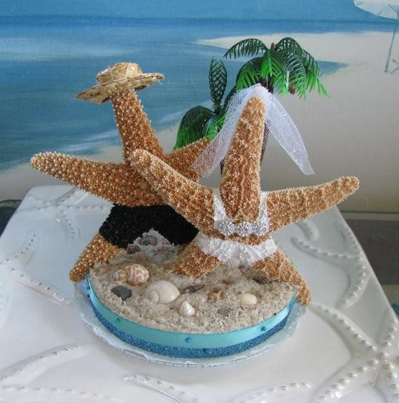 Starfish Wedding Cakes
 Starfish on a Beach Wedding Cake Topper Palm Tree Wedding Cake