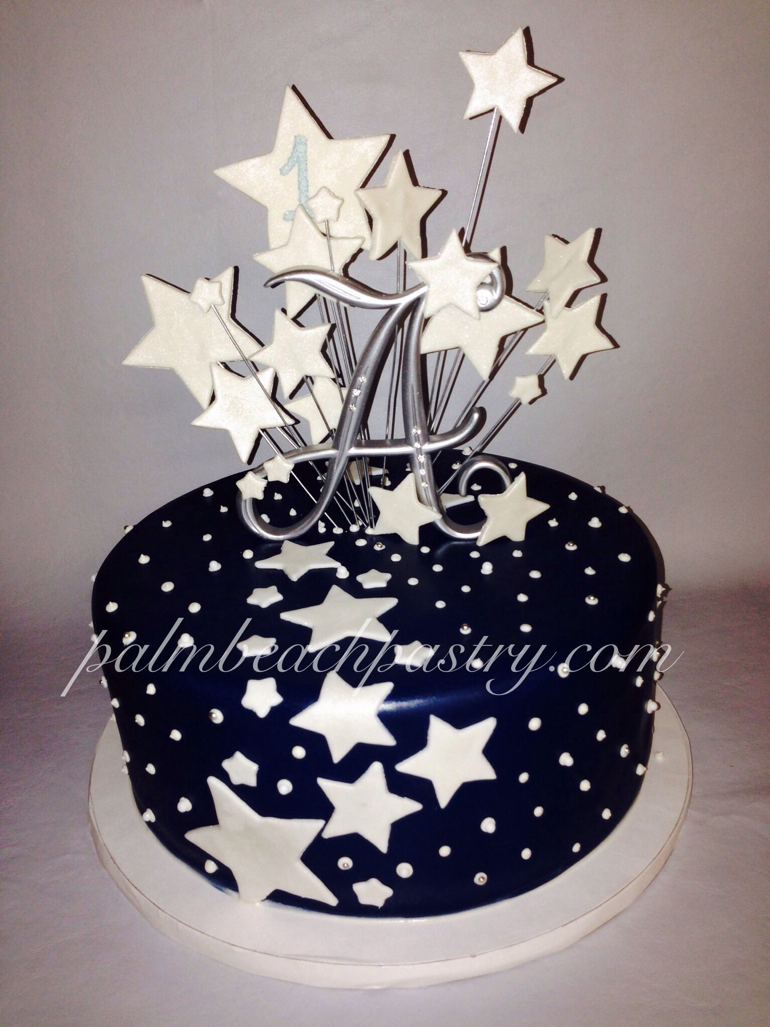 Stars Wedding Cakes
 Starburst galaxy star cake with midnight blue fondant