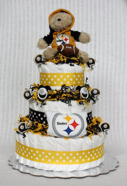 Steeler Wedding Cakes
 Pittsburgh Steelers Diaper Cake by BabyBootyDiaperCakes