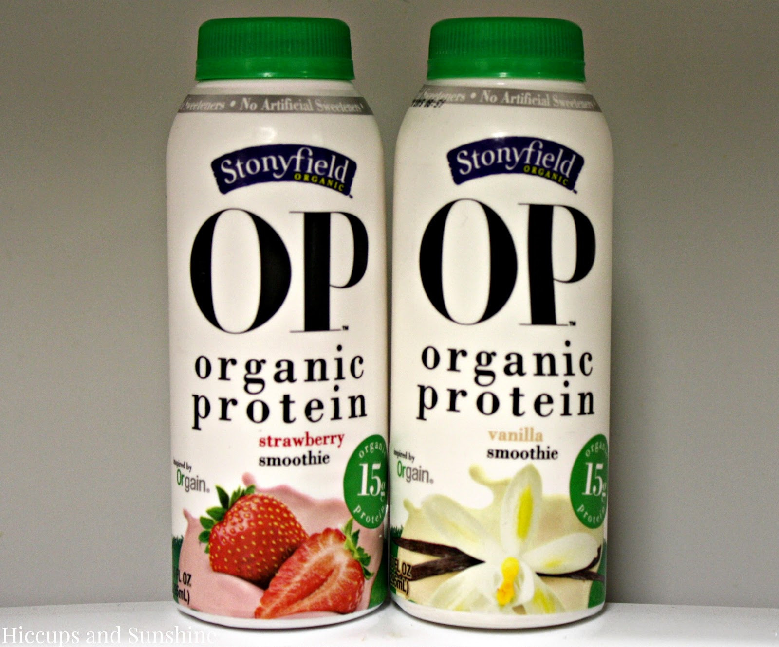 Stonyfield Organic Smoothies
 Hiccups and Sunshine Stonyfield OP Organic Protein