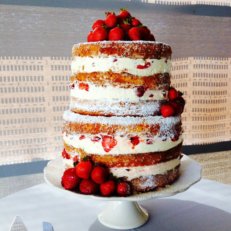 Strawberry Shortcake Wedding Cake
 Strawberry Shortcake Naked Cake rustiquepies