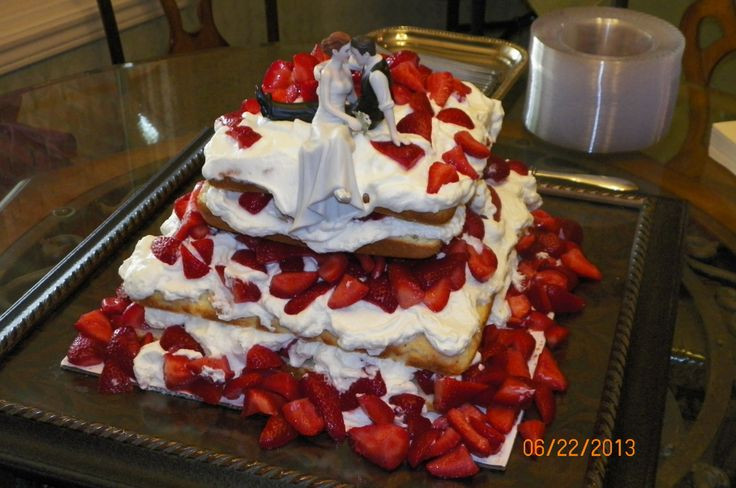 Strawberry Shortcake Wedding Cake
 Tiered strawberry shortcake wedding cake