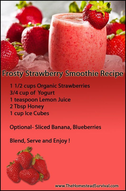 Strawberry Smoothie Recipes Healthy
 Frosty Strawberry Smoothie Recipe The Homestead Survival