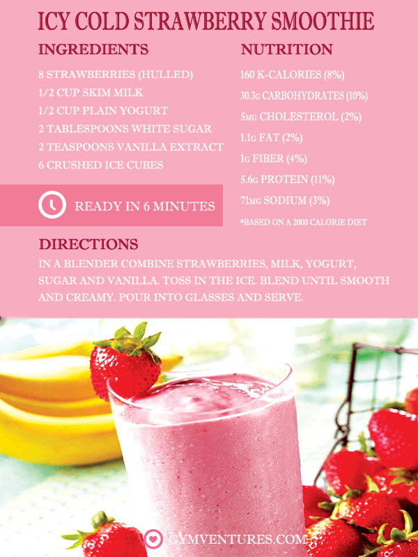 Strawberry Smoothie Recipes Healthy
 7 Healthy & Easy to Make Fitness Recipes