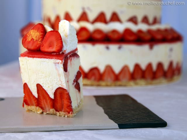 Strawberry Wedding Cake Recipe
 Fraisier Strawberry Wedding Cake Recipe with images