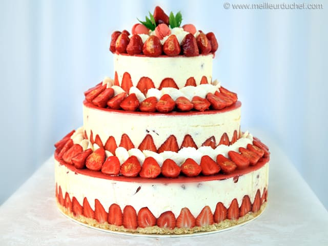 Strawberry Wedding Cake Recipe
 Fraisier Strawberry Wedding Cake Recipe with images