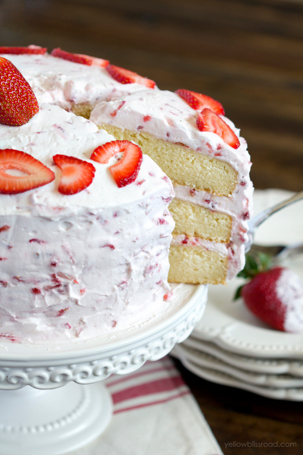 Strawberry Wedding Cake Recipe
 Fresh Strawberry Cake Recipe Yellow Bliss Road