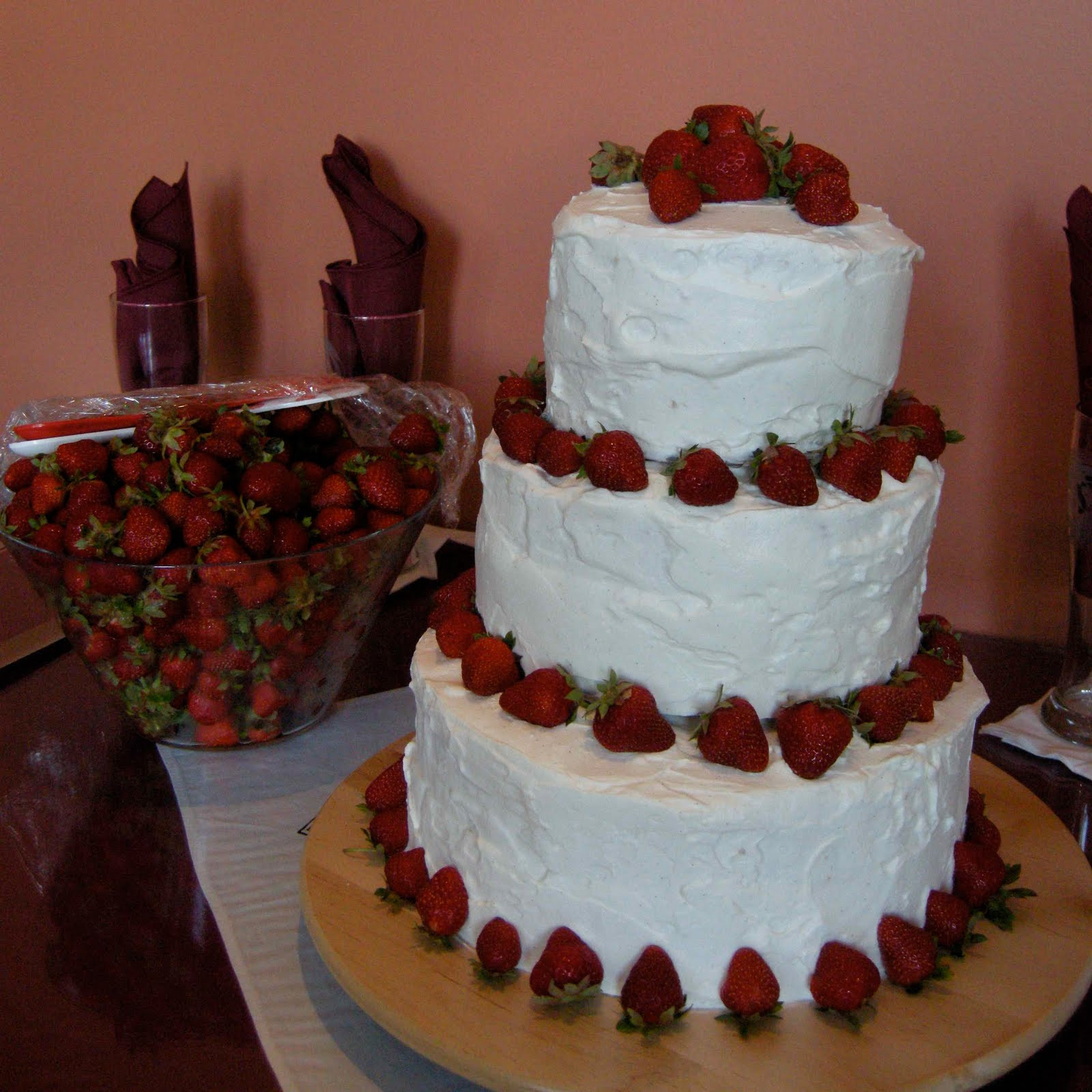 Strawberry Wedding Cake
 Mary Mary Culinary Strawberry wedding cake