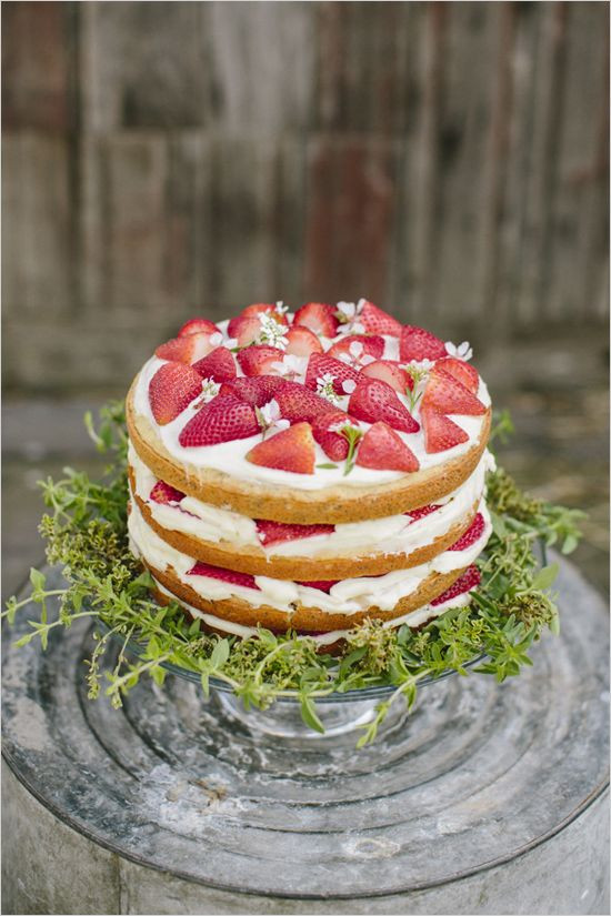 Strawberry Wedding Cake
 Naked strawberry wedding cake