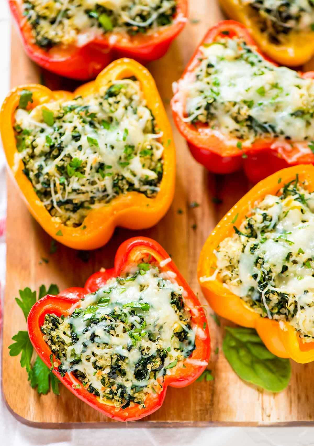 Stuffed Bell Peppers Healthy
 Spinach Artichoke Quinoa Stuffed Bell Peppers