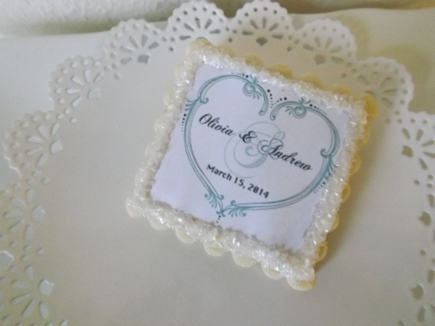 Sugar Cookies Wedding Favors
 Personalized Wedding Favors Sugar Cookies by NeverGrowUpBakery