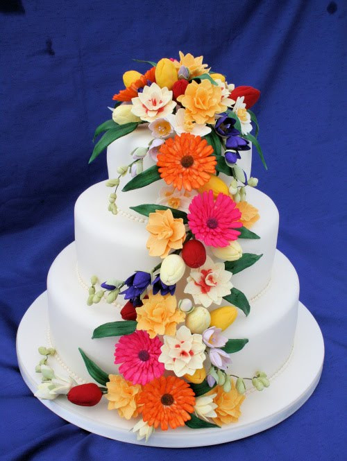 Sugarcraft Flowers Wedding Cakes
 Rainbow Sugarcraft Spring Wedding Cakes