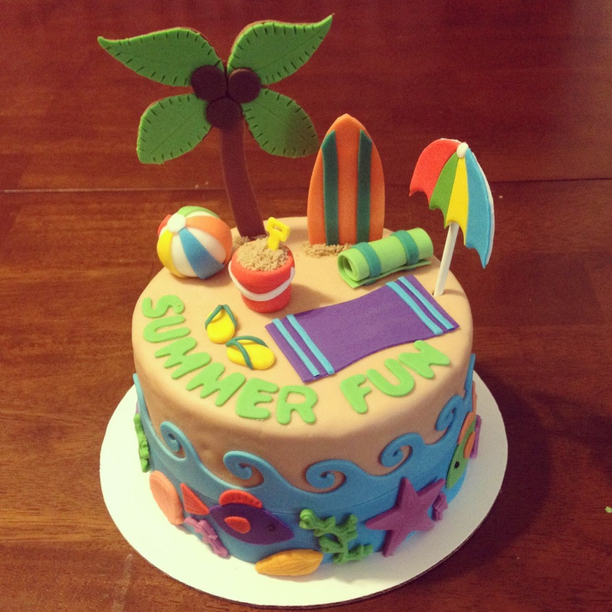 Summer Birthday Cake
 Summer beach cake Cakes Pinterest